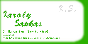 karoly sapkas business card